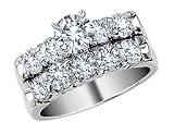 Diamond Engagement Ring & Wedding Band Set 1 Carat (ctw) in 14K White Gold