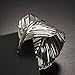 Merdia Fashionable Alloy Metal Arched Leaf Shaped Wide Arm Cuff Bangle Bracelet(Silver Color)