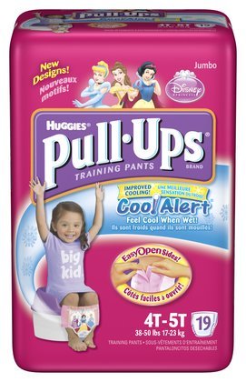 Huggies Pull-Ups Training Pants for Girls with Cool Alert, Jumbo Pack, Size 4T-5T 19 ea