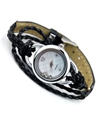 New Ladies Woman Elegant Candy Leather Strap Quartz Bracelet Wrist Watch Black