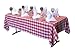 New Pack of (10) 60 X 102 Red Checkered Rectangle Tablecloths Seamless 100% Heavy Woven Polyester