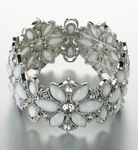 Assorted Bead Floral Stretch Bracelet
