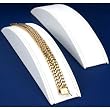 2 White Leather Bracelet Ramp Jewelry Showcase Displays