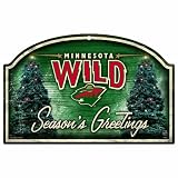 NHL Minnesota Wild 11-by-17 inch "Season's Greetings" Wood Sign