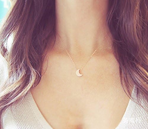 Moon Pendant Necklace Cable Chain, 18"