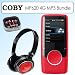 Coby MP620 4G Radio MP3 & Video Player With 1.8 In LCD Red Bundle