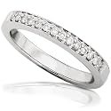1/8ctw 14k White Gold Diamond Pave-Set Wedding Band (HI/SI-I1)