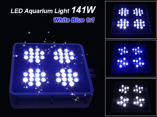 TaoTronics New Design LED Aquarium Coral Reef Tank White Blue 1:1 LED Grow Light 141W