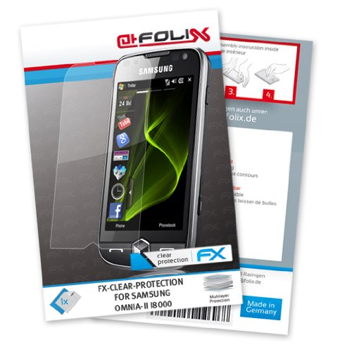 atFoliX FX-Clear Displayschutzfolie f&uuml;r Samsung Omnia-II i8000 / 2 Preisvergleich
