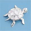 Sterling Silver Pendant - Turtle - 22mm Height