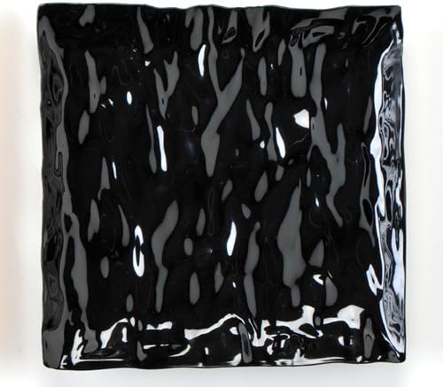 Square Plastic Dessert / Salad / Appetizer / Entree Plates Black 6.25 Inch 120ct Elegant Wedding Plate