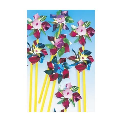 4in. Mylar Pinwheels on a 12 in. Stick (24/PKG)