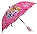 Disney Princess Girl's Pink Umbrella- Cinderella, Aurora and Snow White - 3D Rapunzel Handle