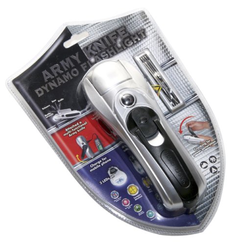  Guardian Dynamo Flashlight with Army Knife Set of 5 