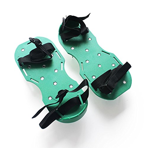 Settle® Garden Yard Lawn Aerator Sandals Spike Shoe Scarifier (Green)