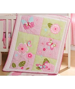 Kidsline Bella Cot Bed Quilt - Flowers and Butterflies Kidsline Bella Cot Bed Quilt - Flowers and Butterflies