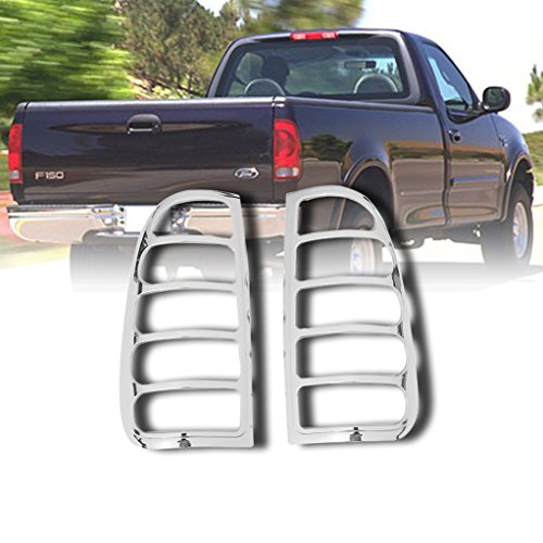 E-Autogrilles Triple Chrome Plated ABS Tail Light Bezels for 97-03 Ford F-150 / 99-07 Super Duty (67-0305)