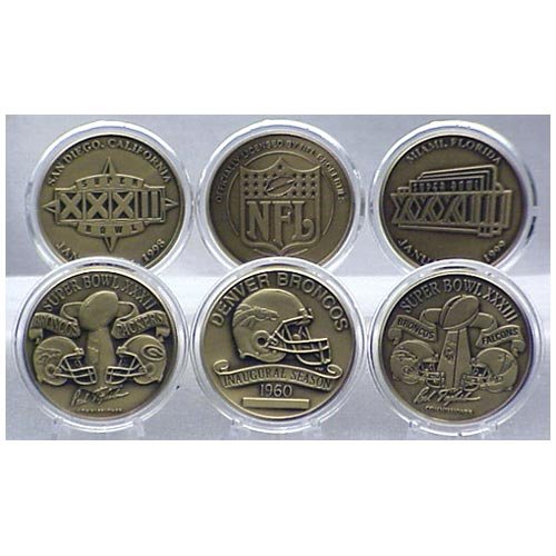 Highland Mint Denver Broncos Super Bowl Bronze Coin Collection