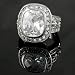 Silvertone Cushion-cut CZ Fashion Ring