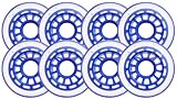 Clear / Blue Inline Skate Wheels 76mm 78a 8-Pack