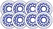 Clear / Blue Inline Skate Wheels 76mm 78a 8-Pack