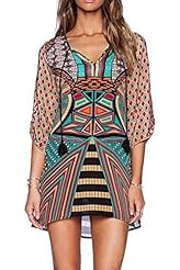 General Print Cocktail Polyester Vintage Sheer Shift Homecoming Dress/Prom Dress 