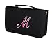 LADIES EMBROIDERED ZIPPERED INITIAL CD/DVD CASE LETTER M (24 CAPACITY)