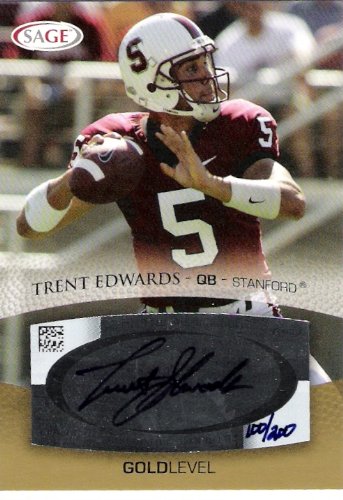 2007 Sage Autograph (Gold) A15 Trent Edwards Buffalo Bills (RC - Rookie - Autographed - Football Cards)
