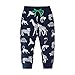 HUAER& Boys Cartoon Print Monkey Dinosaur Camouflage Pattern Cotton Pants Drawstring Elastic Sweatpants (4T(height95-100cm/37-38inch), Dark Blue & Small Animals)