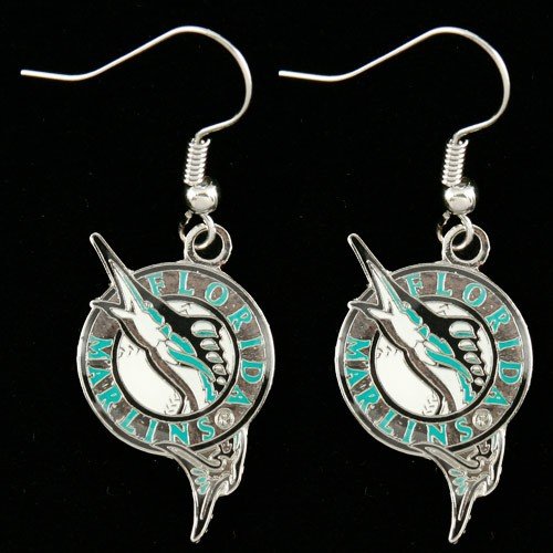 Florida Marlins Team Logo Dangle Earrings