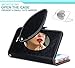 iPhone 7 Plus Case, Apple iPhone 7 Plus Case, FYY [Makeup Case] Premium PU Leather Wallet Case with Cosmetic Mirror, Card Slots and Wrist Strap for iPhone 7 Plus Black