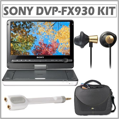 Sony DVP-FX930/W 9-inch Portable DVD Player in White + Accessory Kit
