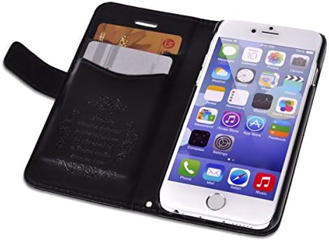iPhone 6 Case Okeyn Series [PU Leather Wallet] Smart [Magnet Design] Flip Case Cover with Stand for Apple iPhone 6 4.7 inch (Black)