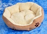 Hundebett / Katzenbett Hazel in Wildlederoptik mit Teddyfellkissen - erhältlich in 3 Größen