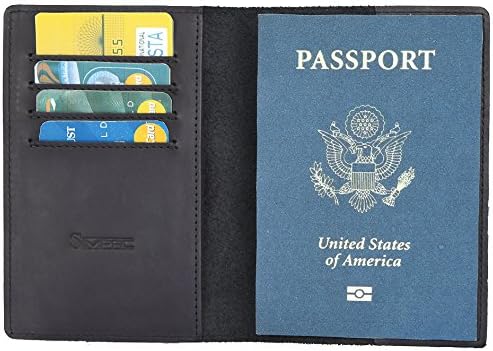 Simpac Passport Holder Wallet Cover Case Travel Wallet Genuine Leather US Passport Logo