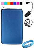 Blue Hard Cube Carrying Case for E-Book Barnes and Nobles Nook + Black eLight + Car Charger+ Wristband