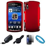 Metallic Red 2 Piece Crystal Hard Snap-On Protector Case for Sony Ericsson  ....