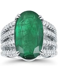 Elegant Emerald And Brilliant Diamond Ring!!!