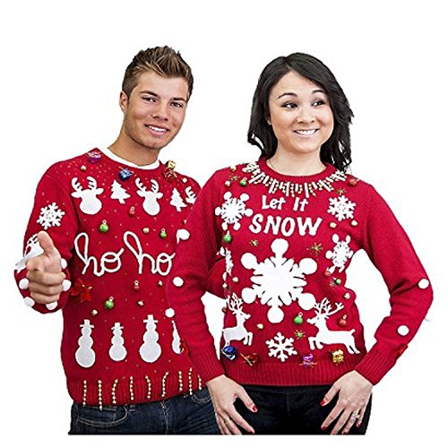 Ugly Christmas Sweater Men s Make Your Own Ugly Christmas Sweater, Cayenne, Large