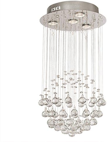 Berman Modern Raindrop-Size Chrome-plating Crystal Chandelier with 4 lights（Silver）