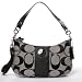 Coach Signature Stripe Demi Crossbody Handbag Bag Purse 19218 Black White