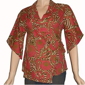 Orange Flower Maternity Nursing Kimono This kimono is the perfect go to top when you want to look and feel fabulous. It ties in the back for adjustability throughout your entire pregnancy and after. (If you wore size small before you are pregnant, you should order size small from us - your pre-pregnancy size.)