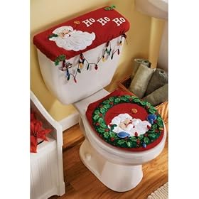 Bucilla 85451 Christmas Felt Aplique Bath Ensemble, Peek-A-Boo Santa