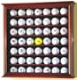 49 Golf Ball Display Case Cabinet Rack Holder w/ UV Protection -Cherry Finished
