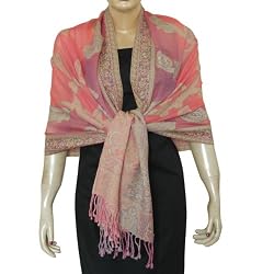 Long Wool Scarf Womens Winter Clothing Jamawar India Wear