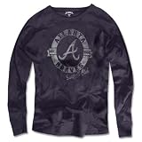 MLB Men's Atlanta Braves Long Sleeve Scrum T-Shirt (Gym Blue, Small)