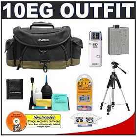 Click here to buy Canon 10EG Digital SLR Gadget Bag + Tripod + Spare LP-E5 Battery + Cameta Bonus Accessory... by Canon.