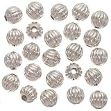 Silver Plated Fluted Round Metal Beads 6mm (50)