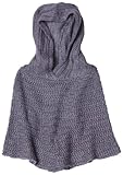 IMAGE OF Pink Angel Girls 2-6X Hooded Solid Sweater Poncho, Sky Charcoal, 6/6X