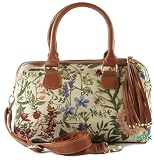 from Green Bear QHS Tapestry Ladies Tassle HandBag & Cross body/Shoulder Bag (Wild Flower) - Gobelin Style